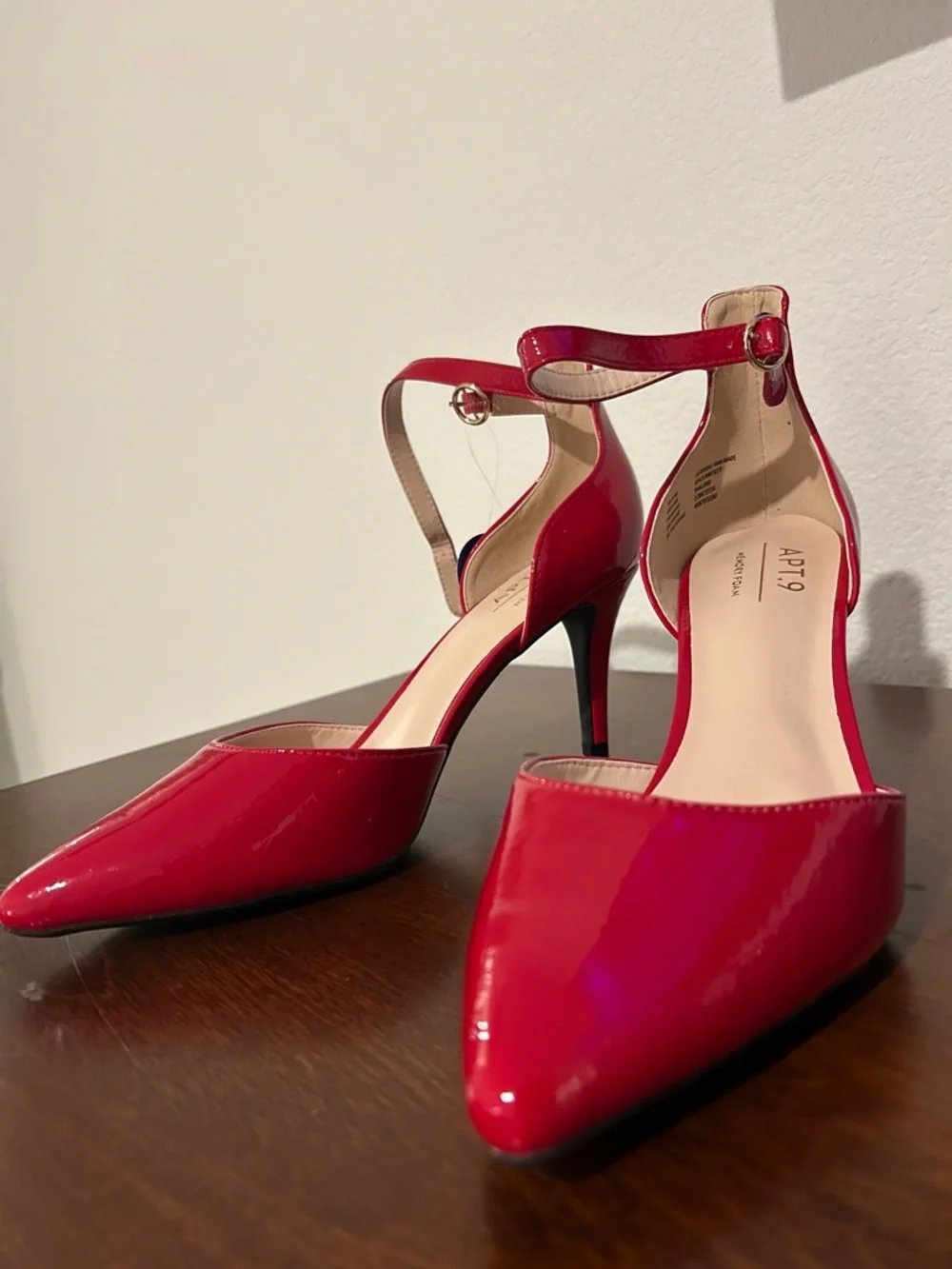Apt. 9 Yavalli Red Patent Pointed-Toe Ankle-Strap Pumps - Picture 1 of 8